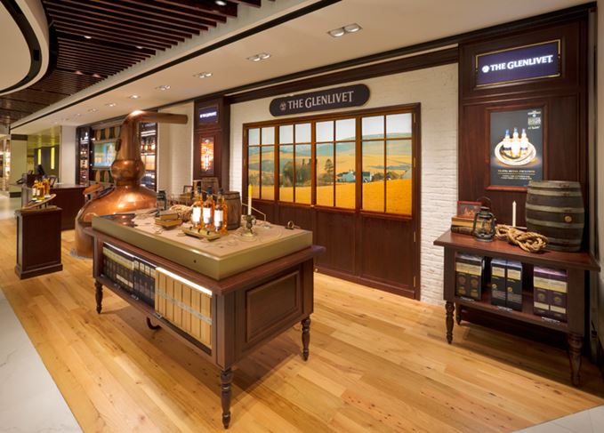 The Glenlivet boutique at DFS' Whiskey House