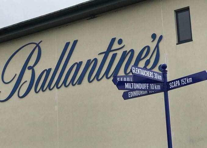 Ballantine's signpost at Glenburgie distillery