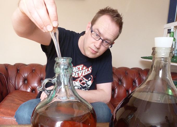 Tim Forbes blending whisky at home