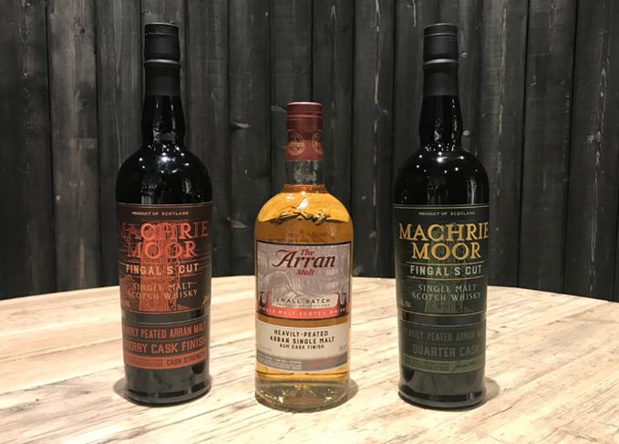 Machrie Moor Fingal's Cut Sherry and Quarter Cask Finish, and Arran Malt's Rum Cask Finish