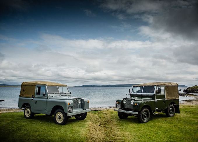 Land Rover Defenders on Islay