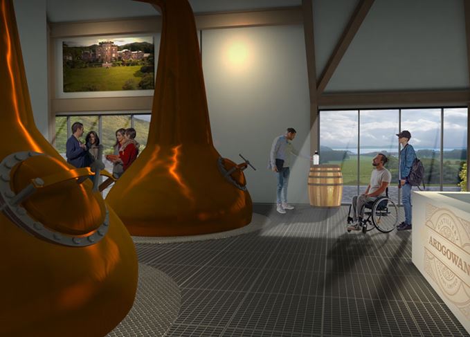 An artists impression of Ardgowan distillery's stills