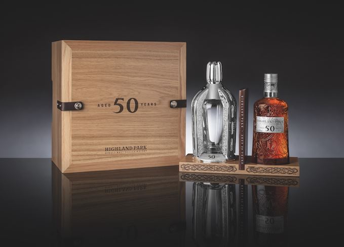 Highland Park 50 Year Old bottle and case