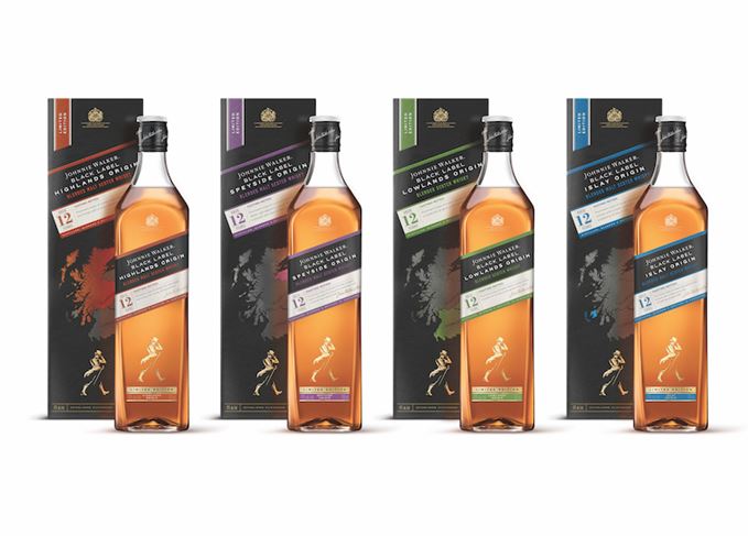 Johnnie Walker Black Label Origin whiskies