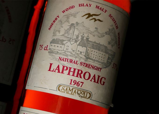 Laphroaig 1967 Samaroli label close-up