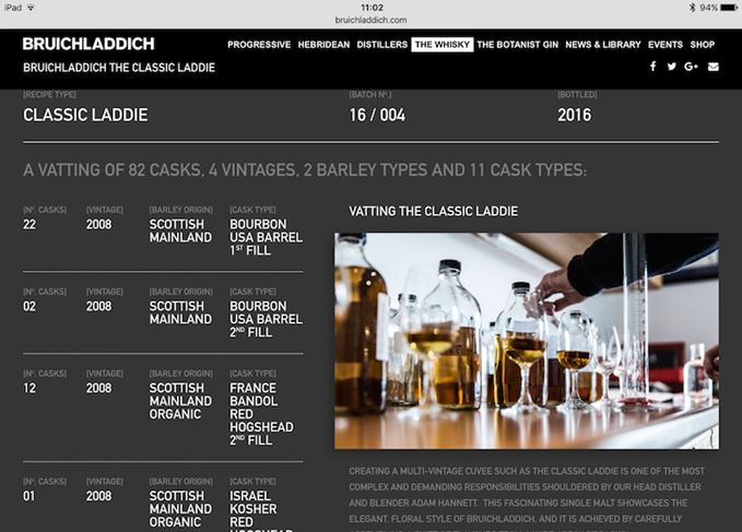 Bruichladdich online Classic Laddie recipe