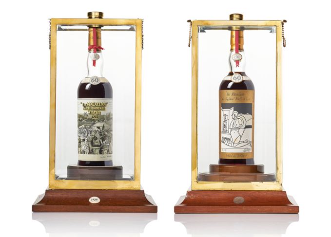 Macallan 1926 bottles Sir Peter Blake Valerio Adami