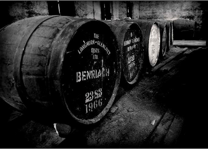 Maturing whisky at BenRiach distillery