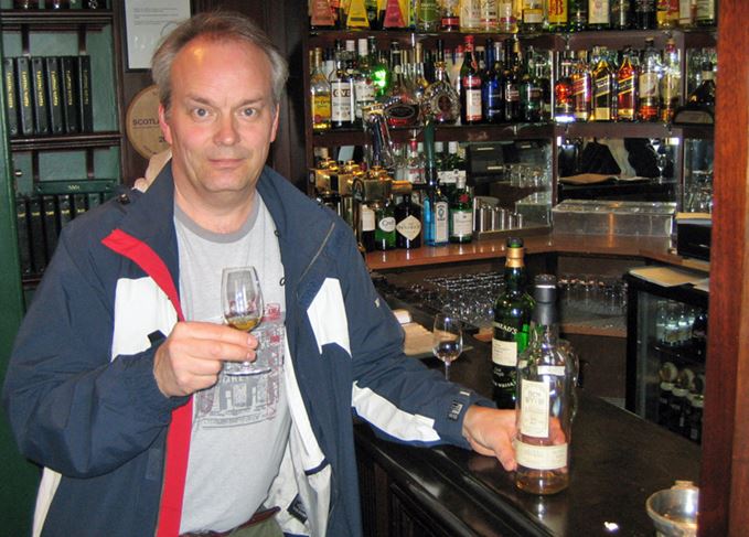 Swedish whisky collector Gunnar Nilsson at the Quaich bar