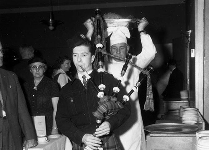 Piping in the Haggis at a Burns Supper