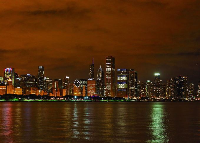 Chicago at night