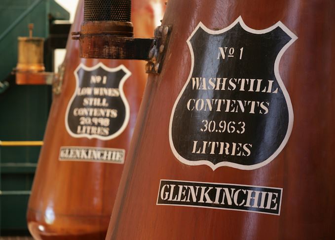 Stills at Glenkinchie distillery