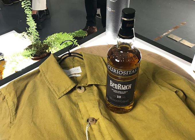 Kestin Hare shop coat and BenRiach Curiositas