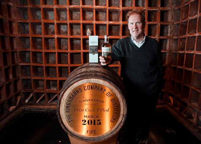 Kingsbarns managing director William Wemyss with Kingsbarns' first cask of their single malt