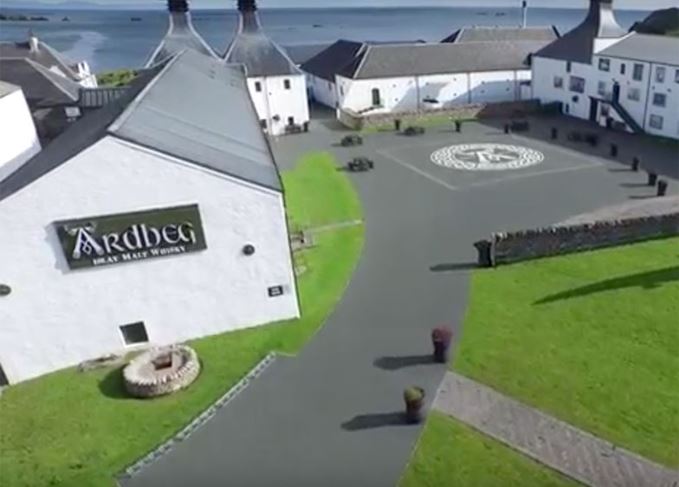 A bird's eye view of Ardbeg distillery 