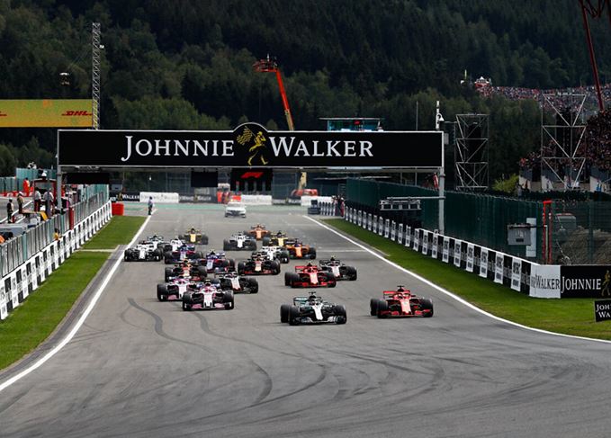 Johnnie Walker sponsored car at the 2015 Monaco Grand Prix race