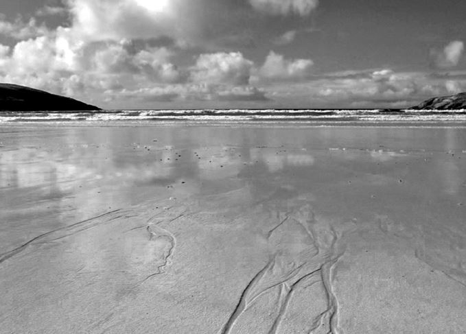 A beach on the Isle of Barra, Outer Hebrides, Scotland. 