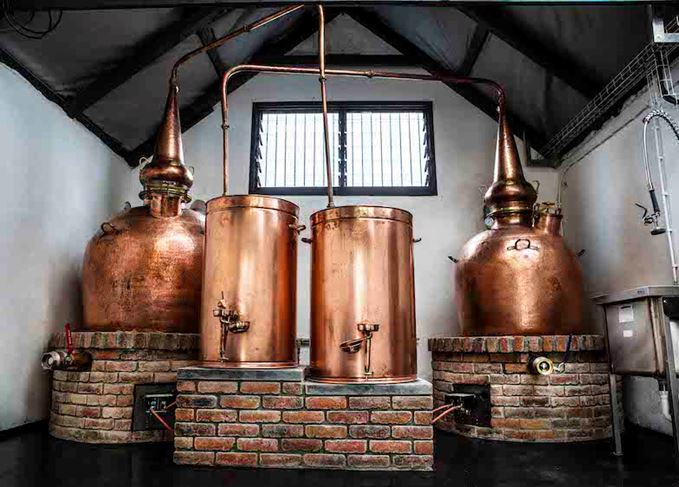Stills at Killowen distillery