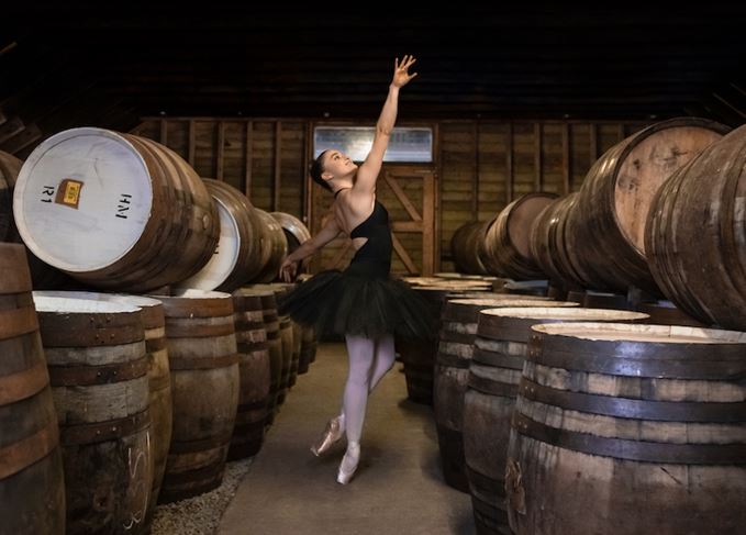 Ballet dancer in Highland Park warehouse