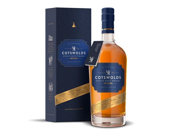 Cotswolds distillery's Founder's Choice bottle
