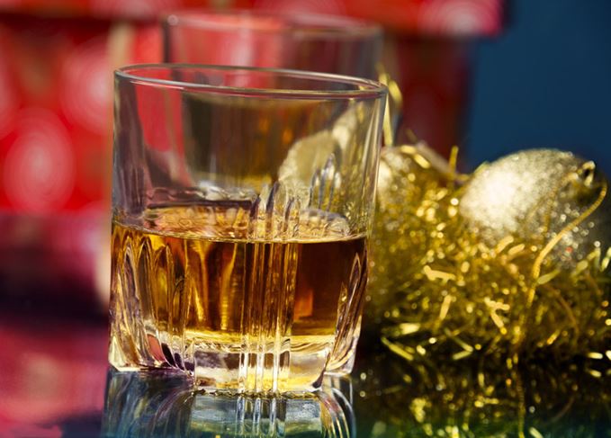Christmas whisky glass