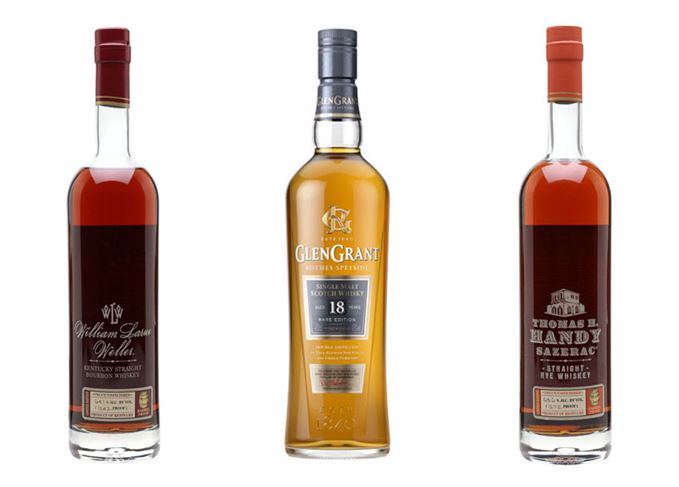 WL Weller Bourbon, Glen Grant Aged 18 Years, Thomas H Handy Sazerac Rye