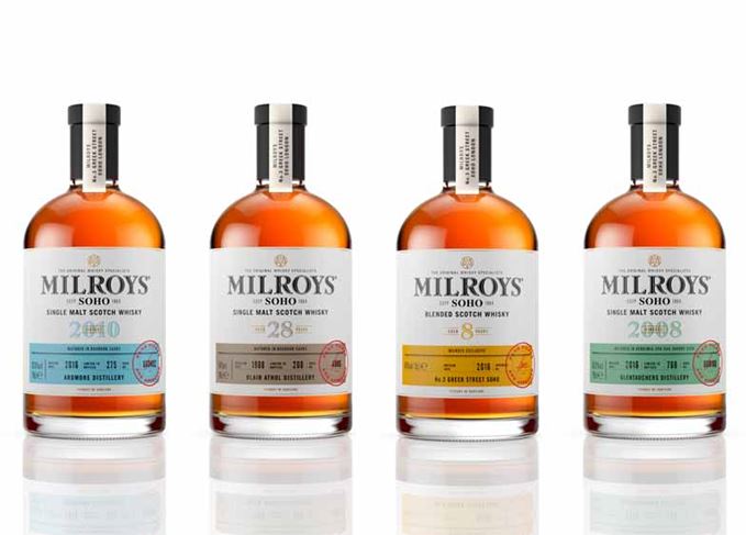 Milroy’s new single cask whiskies